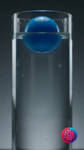 Esfera azul flotando en agua