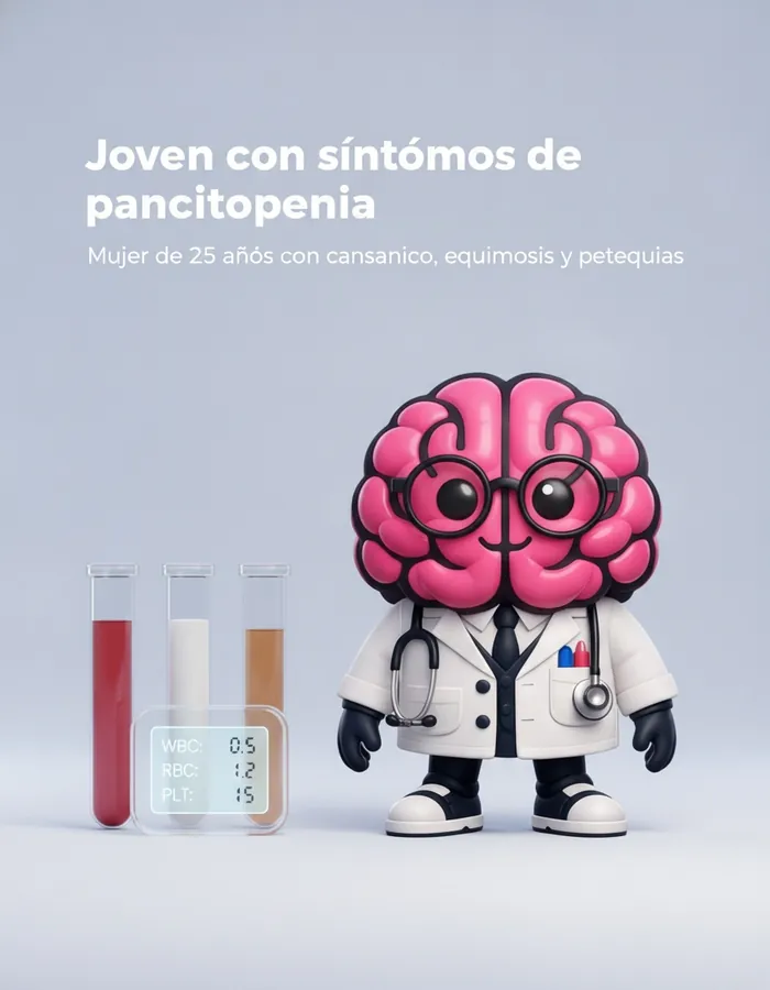Joven con síntomas de pancitopenia