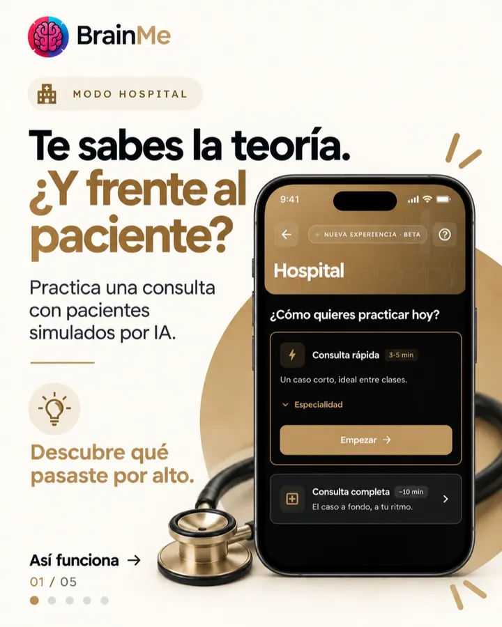 Te sabes la teoría. ¿Y frente al paciente? Modo Hospital de BrainMe